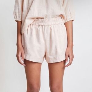 Apiece Apart high waisted Denys Runner Short cotton linen